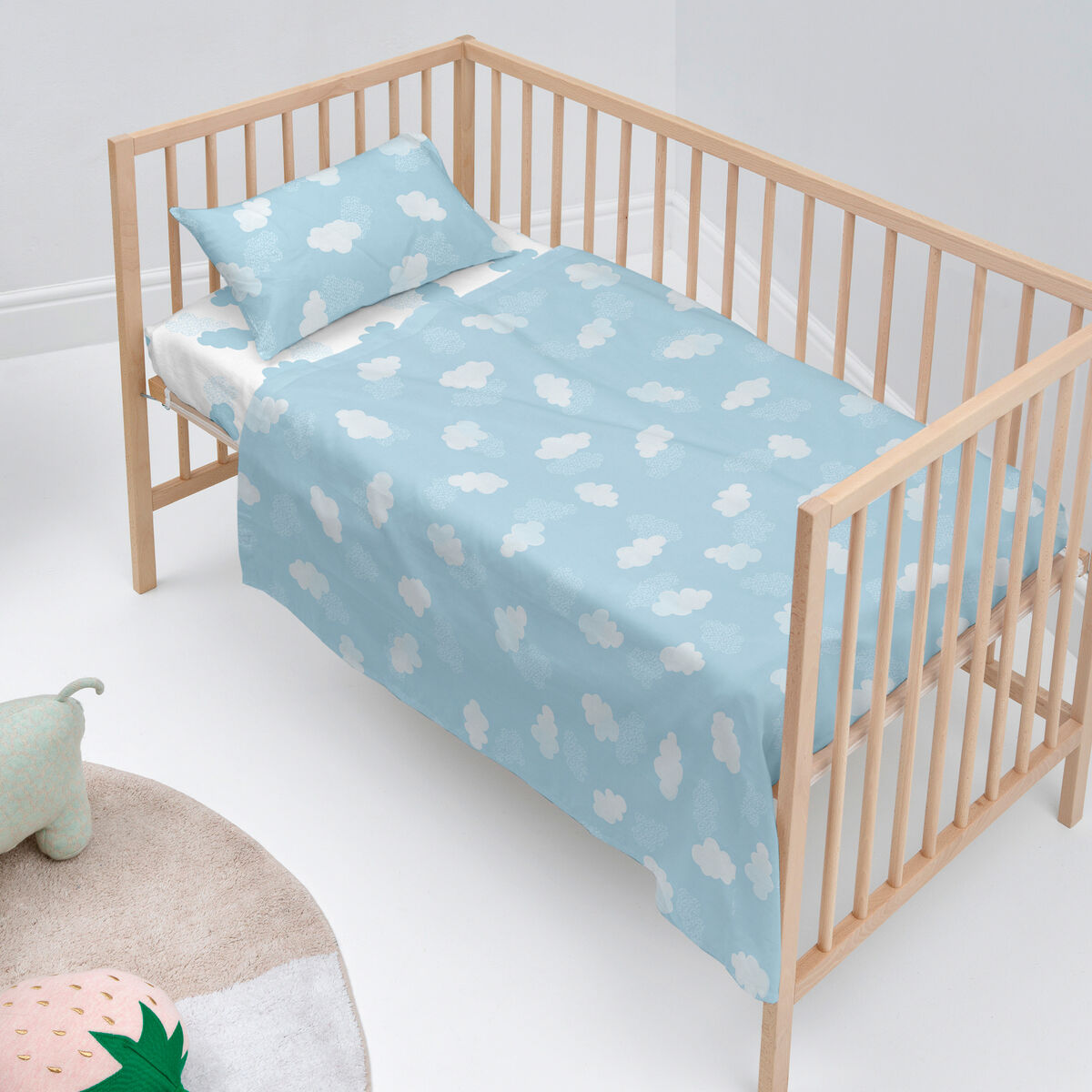 Gultas Veļas Komplekts HappyFriday Basic Kids Clouds Zils